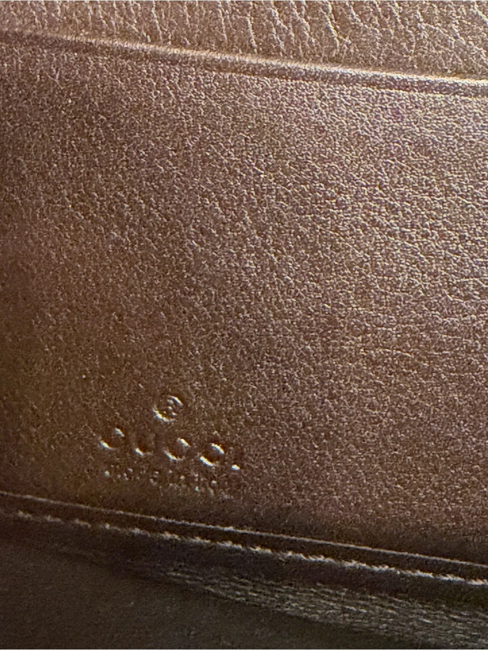 Gucci Brown Embossed Leather Zip Wallet - Picture 8 of 12